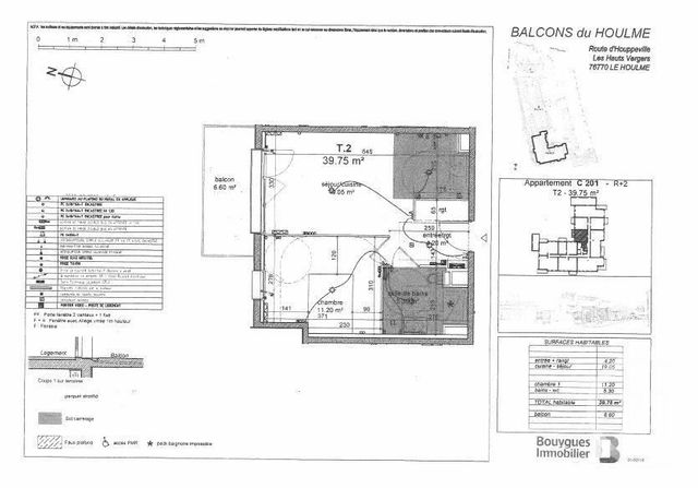 Appartement F2 &agrave; louer - 2 pi&egrave;ces - 39,75 m2 - Le Houlme - 76 - HAUTE-NORMANDIE